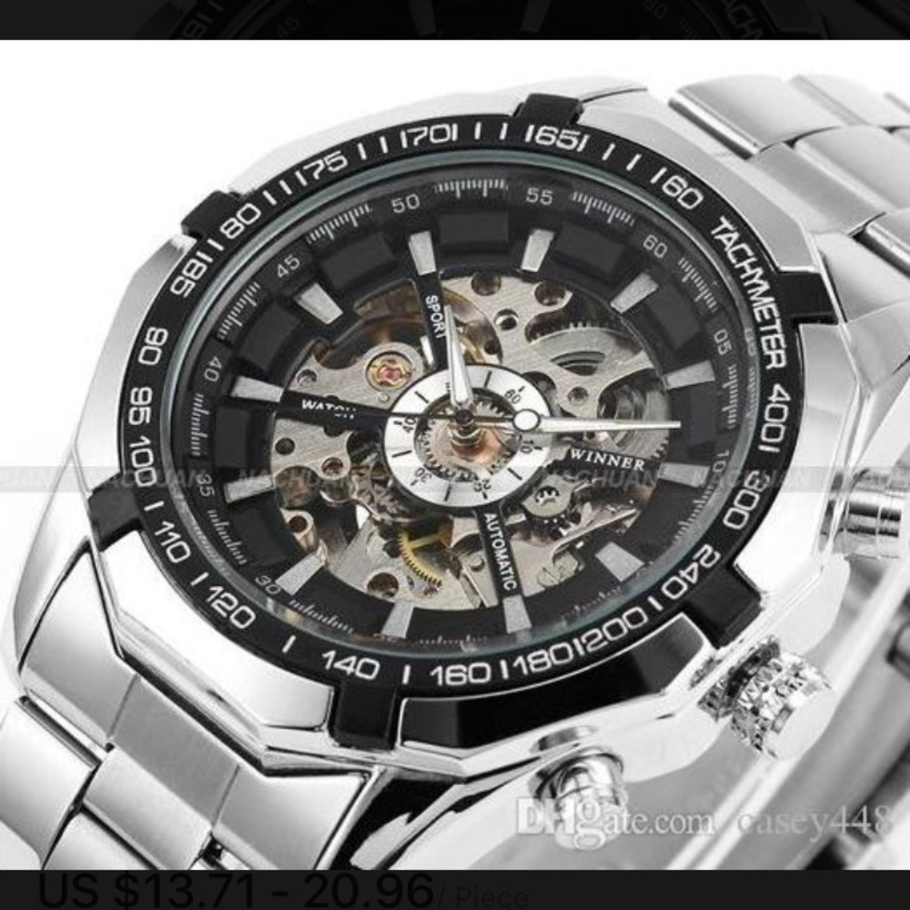 Automatic stainless steel watch